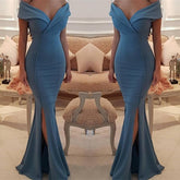 Mermaid Prom Dress On Sale - Off-the-Shoulder with Button Detail